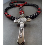 Black Monk Rosary in Red & Black thumbnail 2