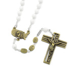 Bronze & White Glass USA Rosary  thumbnail 3