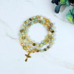 Guadalupe Gold Amazonite Wrap Rosary Bracelet thumbnail 1