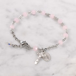 Rose Opal & Austrian Crystal Rosary Bracelet thumbnail 2