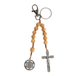 Clip-On Olive Wood Miraculous Medal One Decade Rosary  thumbnail 1