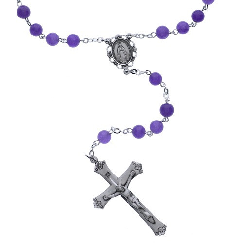 Sterling Silver Genuine Amethyst Rosary