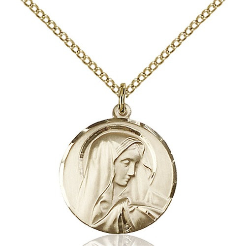 14kt Gold Filled Sorrowful Mother Pendant
