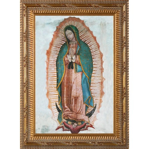 Our Lady of Guadalupe on Canvas w/ Ornate Gold Frame