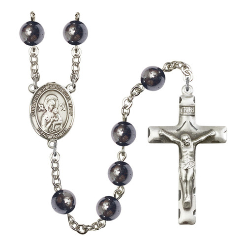 Our Lady of Perpetual Help Hematite Rosary