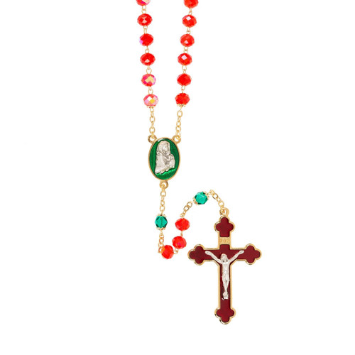 Red & Green Crystal Christmas Rosary