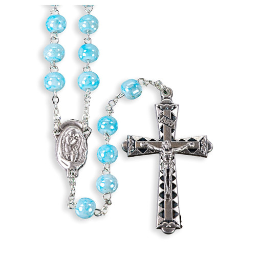 Aqua Marbelized Rosary