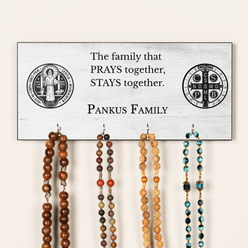 Personalized St. Benedict Rosary Hanger