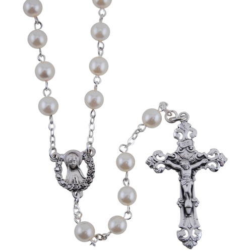 Sterling Silver Pearl Rosary