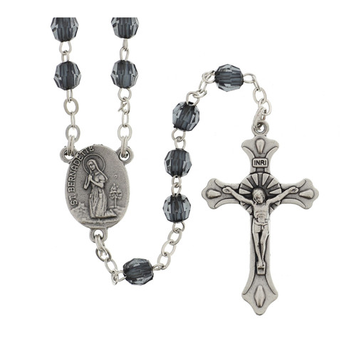 Gray Bead Italian Lourdes Rosary