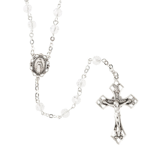 Swarovski Clear Crystal Beaded Sterling Rosary