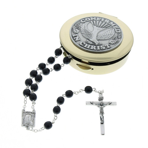 Confirmation Rosary Box Set - Black Rosary
