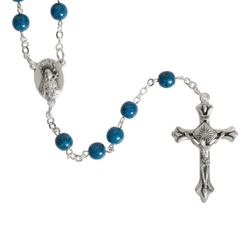 Holy Land Blue Glass Rosary