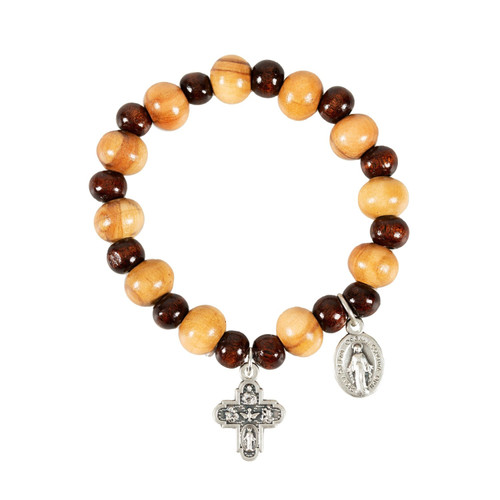 10mm Adjustable Olive Wood Rosary Bracelet — Matthew F. Sheehan