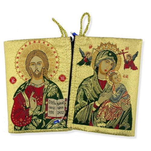 Virgin of Perpetual Help & Christ The Teacher Rosary Icon Pouch