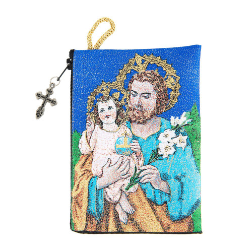 St. Joseph Tapestry Rosary Keepsake Pouch