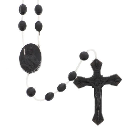 Black Plastic Rosaries - Package of 100