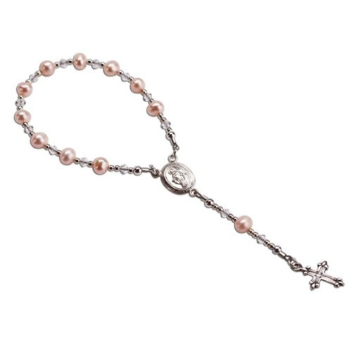 Sterling Silver Pink Baby Rosary