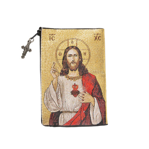 Sacred Heart & Our Father Rosary Pouch