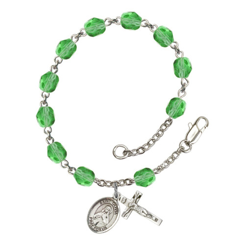 St. Olivia Green August Rosary Bracelet 6mm