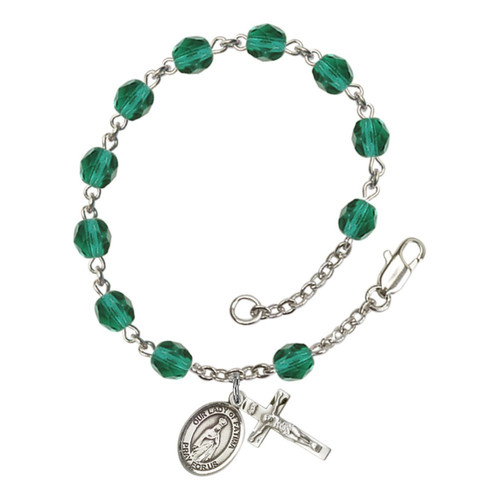 Our Lady Of Fatima Teal December Rosary Bracelet 6mm