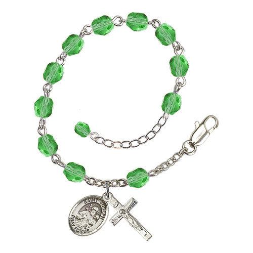 St. Joseph Green August Rosary Bracelet 6mm