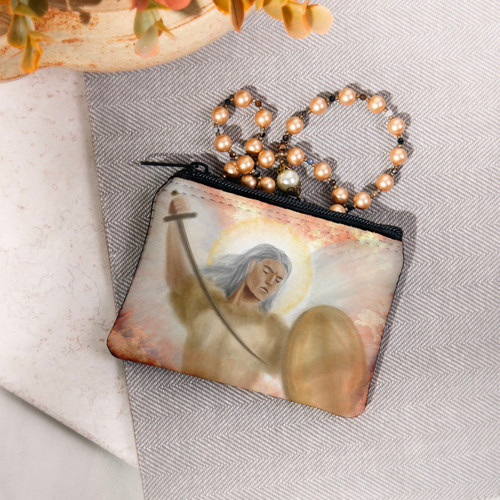 Personalized St. Michael Rosary Pouch