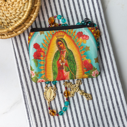 Our Lady of Guadalupe Rosary and Pouch Set