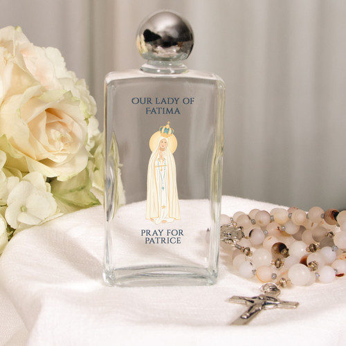 Personalized Our Lady of Fatima Holy Water Bottle