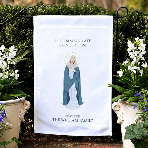 Immaculate Conception Personalized Garden Flag