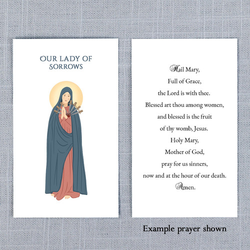 Our Lady of Sorrows Personalized Prayer Card