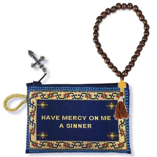 Jesus Prayer Pouch & Wooden Prayer Beads 