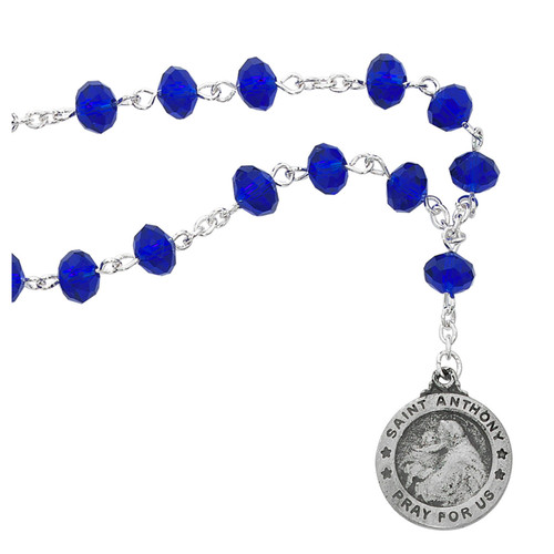 St. Anthony Blue Crystal Chaplet 