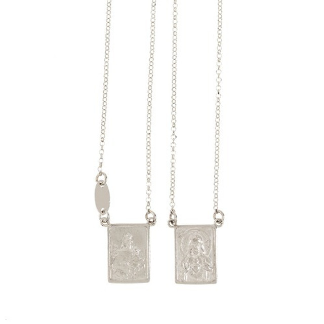 Sterling Silver Chain Necklace Scapular | Rosary.com™