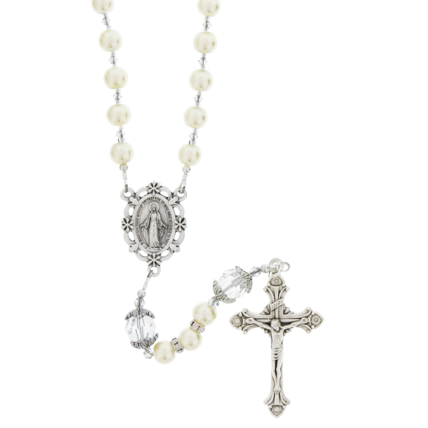 Pearl and Crystal Wedding Rosary