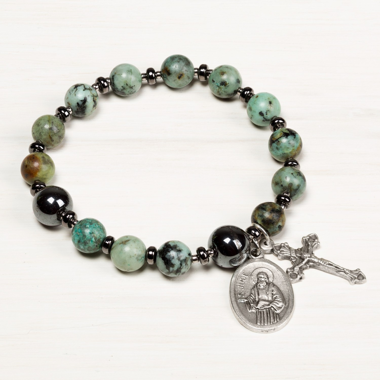  Saint St Jude Black Adjustable Reversible Bracelet