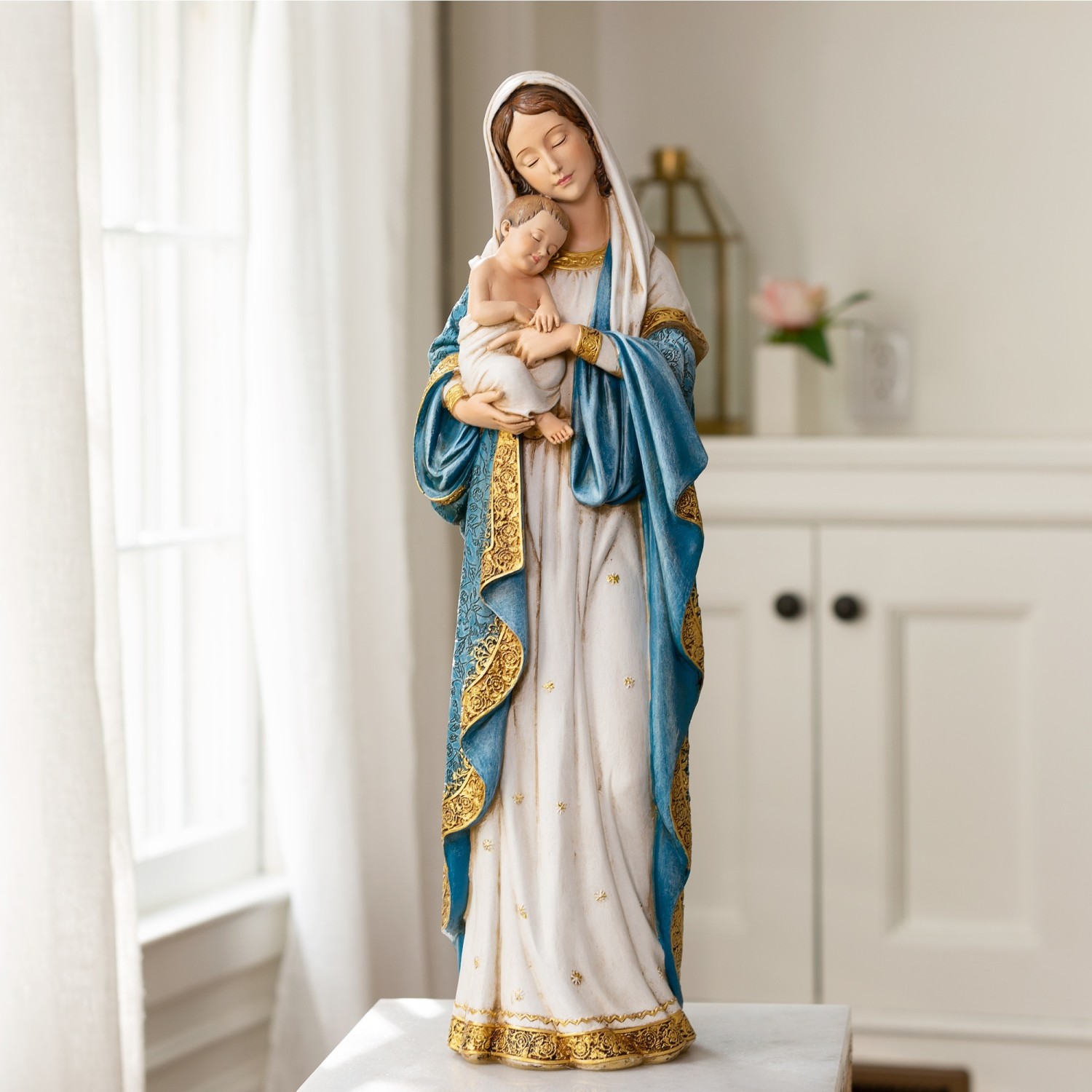 Gilded Madonna & Child Statue - 24