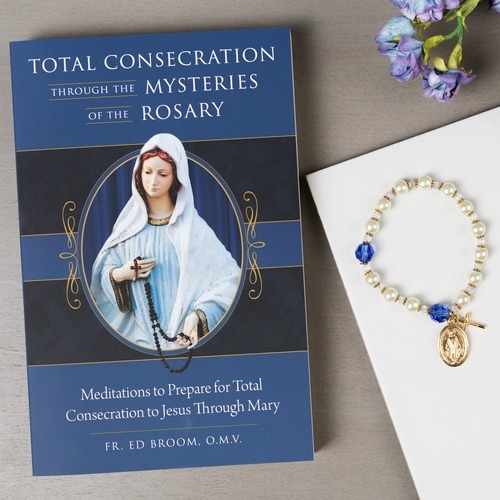 Blue Enamel Miraculous Box w/ Rosary Bracelet