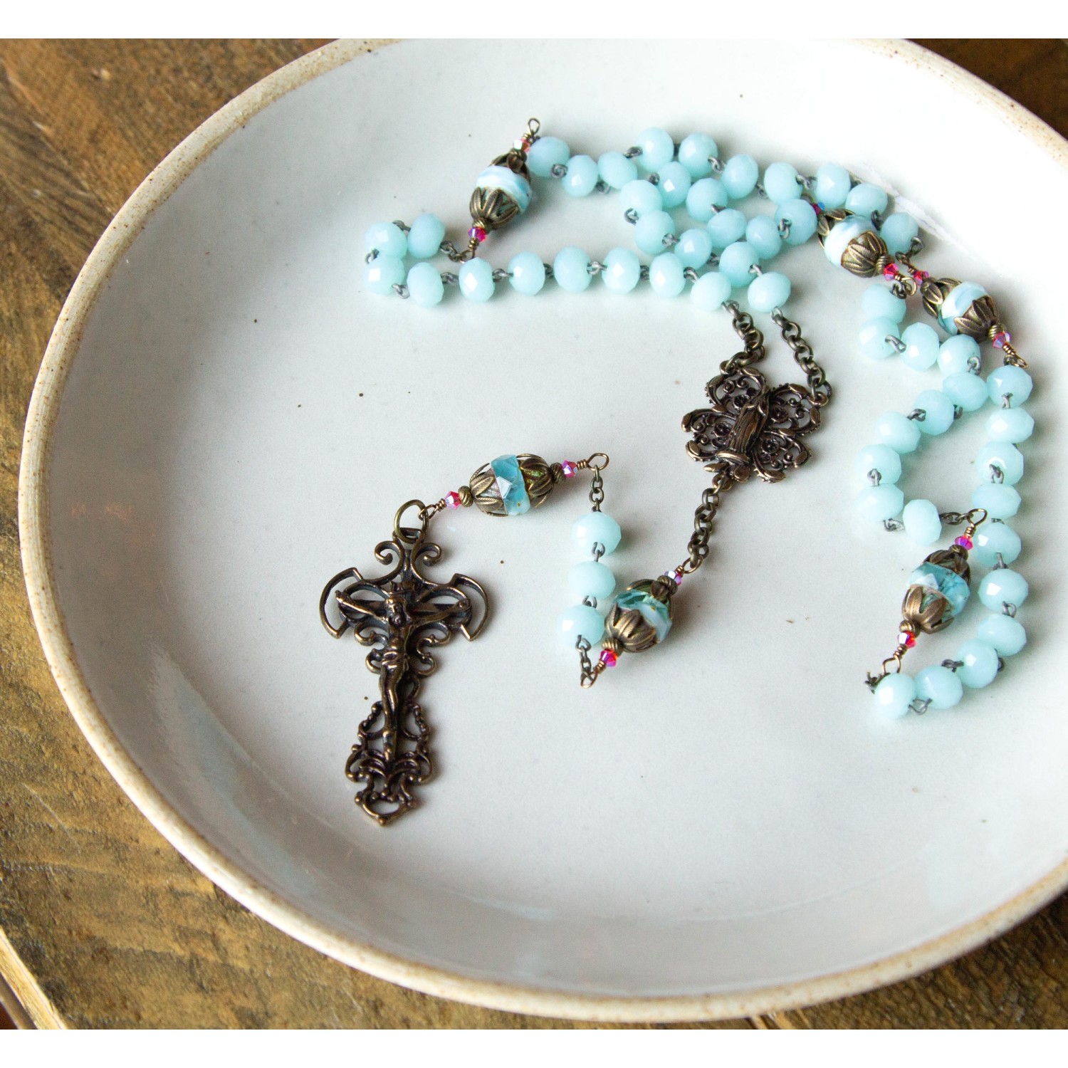 14K Rosary Cross Virgin Mary Bracelet – Jason's Jewelry Creations