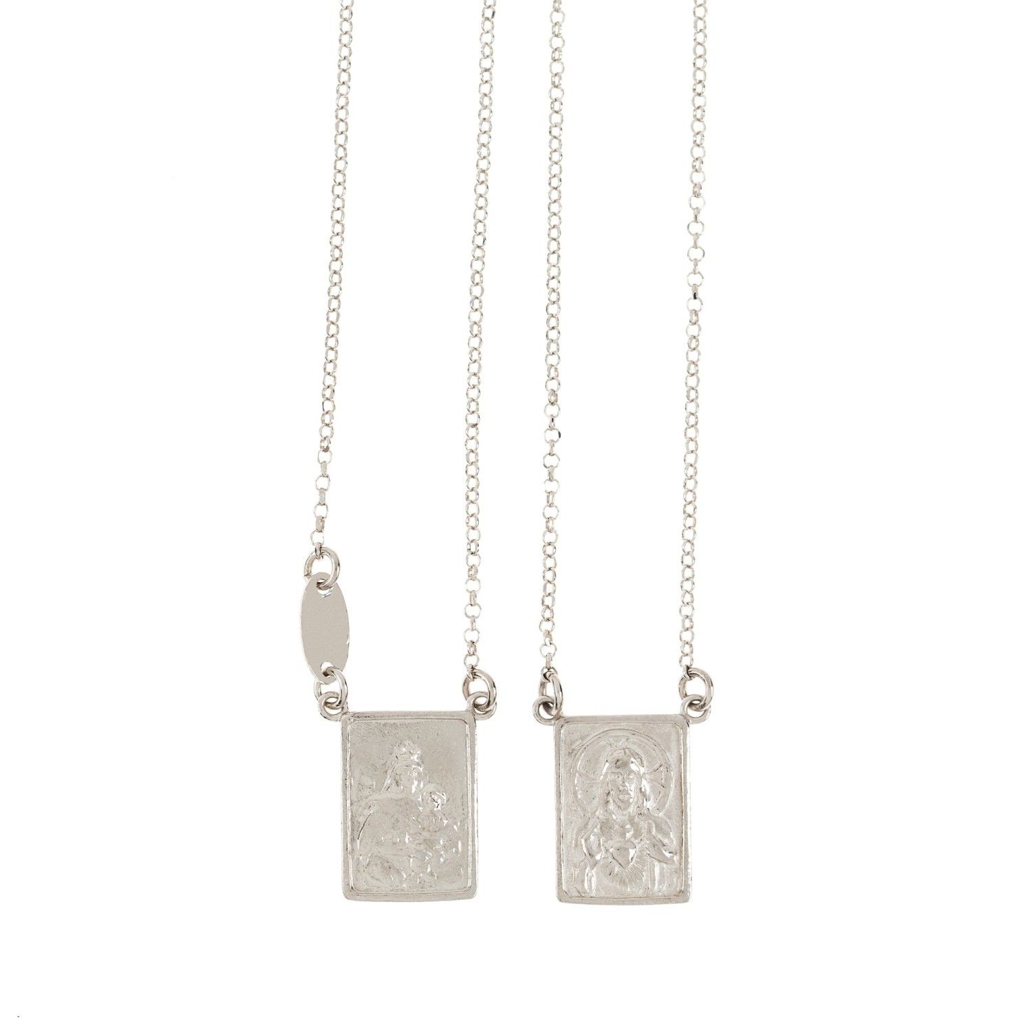 Silver scapular clearance necklace