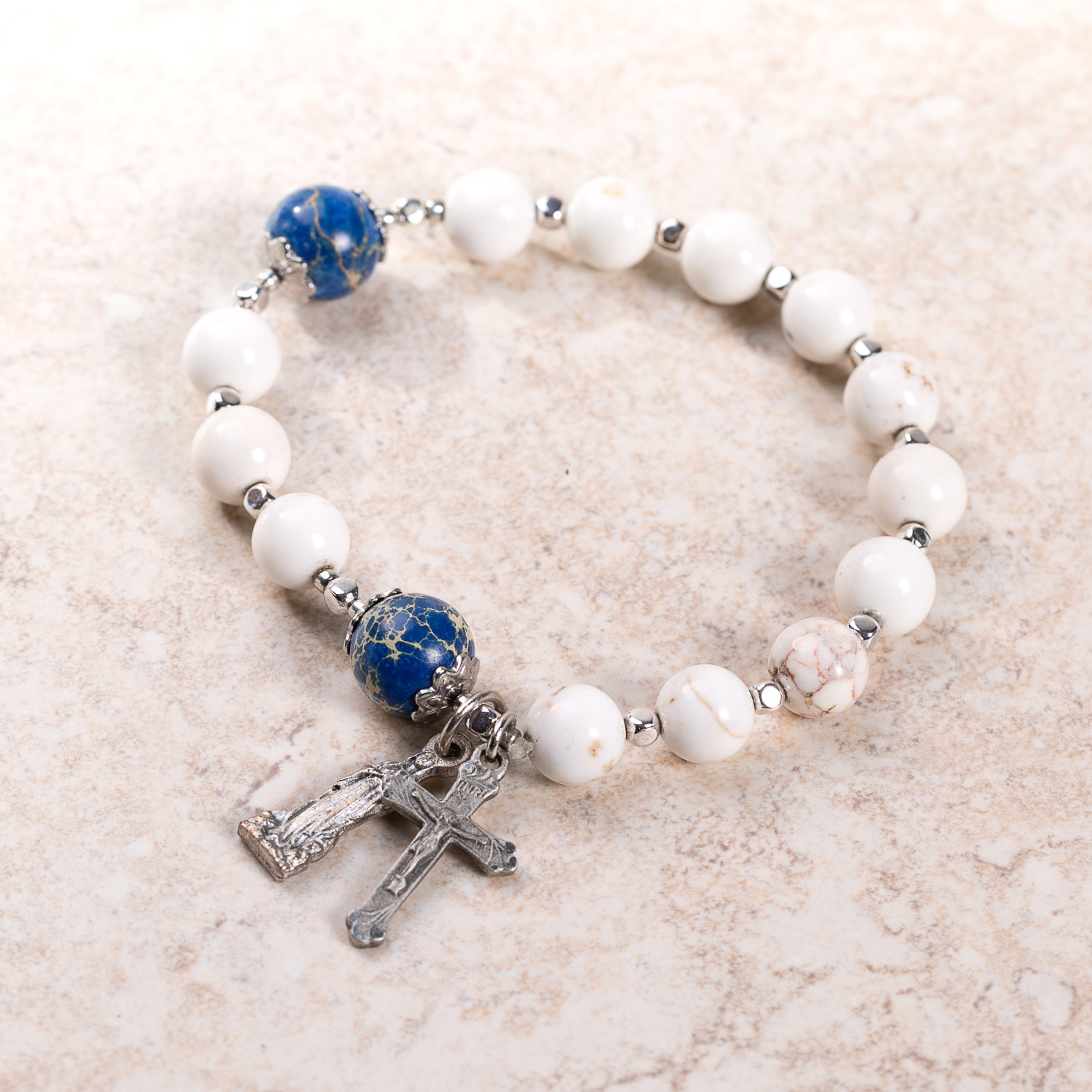 Our Lady Undoer of Knots Sodalite Rosary Bracelet | Rosary.com™