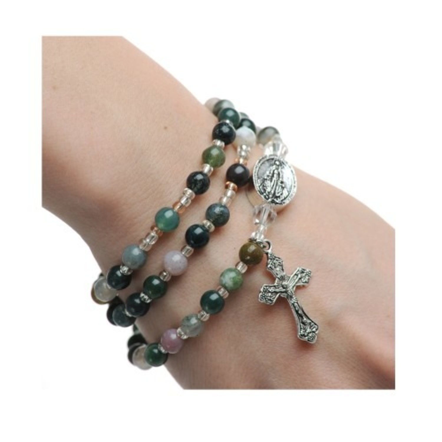 Calcutta | Stretch & Wrap Rosary Bracelet | Medium - The Pearl