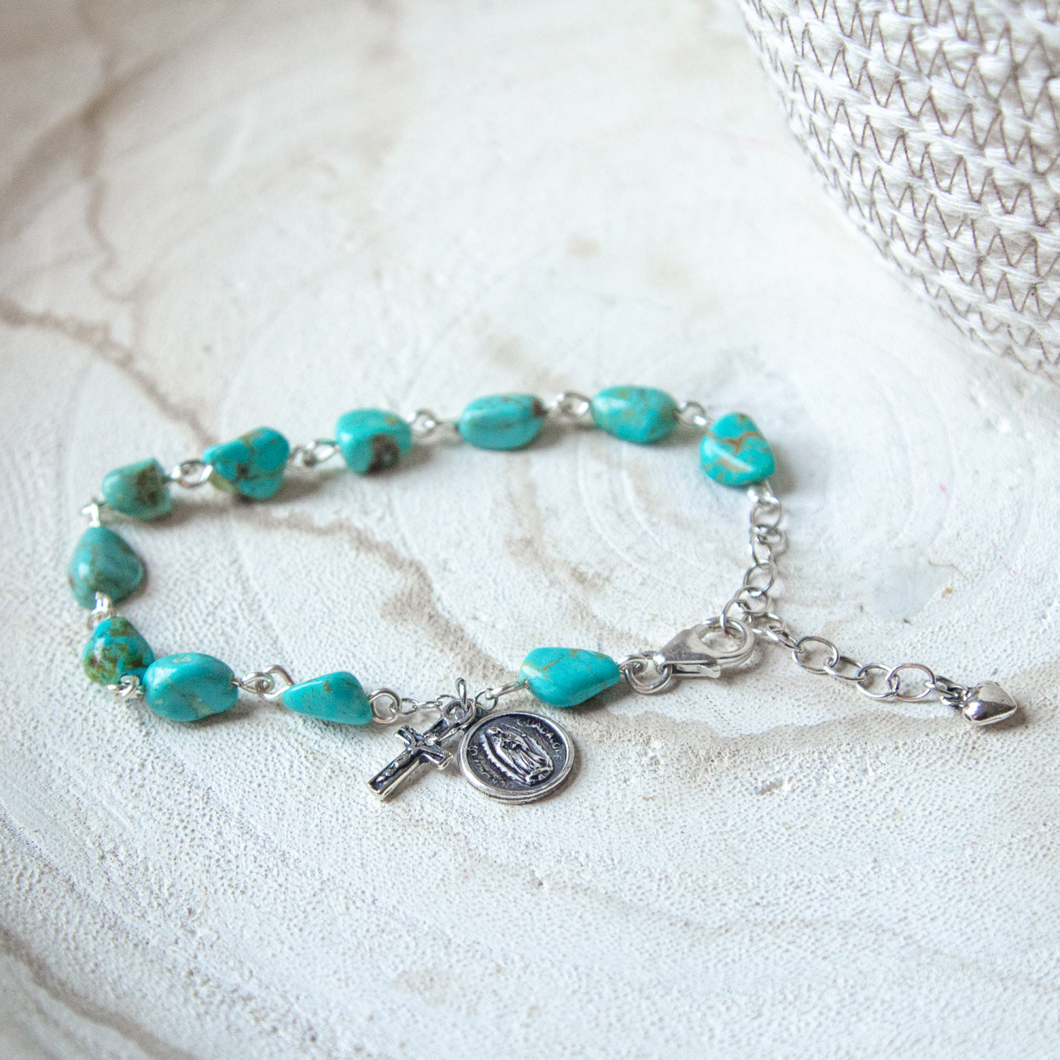 Our Lady of Guadalupe Relic, Rosary Bracelet | Divine Beadworks