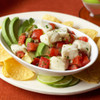 Alaska halibut ceviche with avocados and tomatoes.