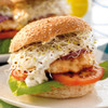 A delicious halibut burger with all the fixings!