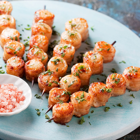 Bacon-Wrapped Scallop Skewers
