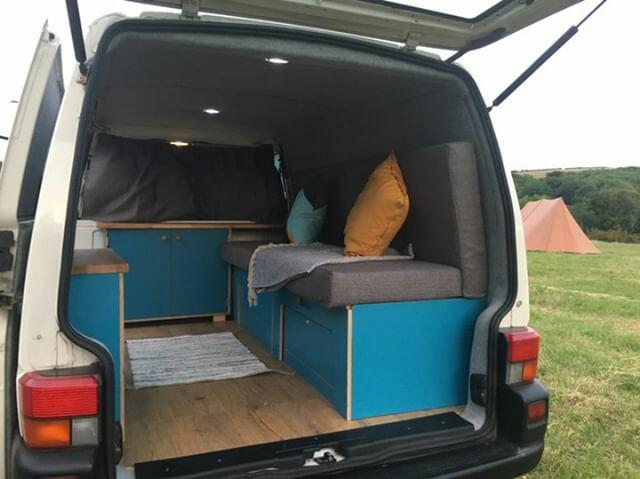 Birch Ply Sliding Campervan Bed in VW T4