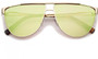 Modern Flat Top Colored Mirror Flat Lens Aviator Sunglasses 63mm