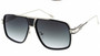 Metal Neutral Colored Lens Square Aviator  Sunglasses 57mm