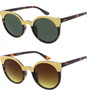 Metal Detail Flat Lens Round  Sunglasses 47mm